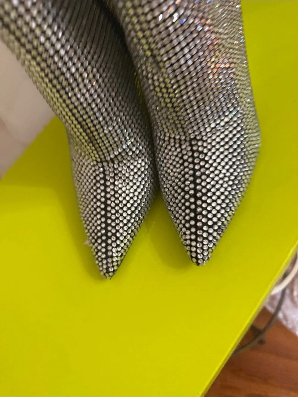 Gianni Bini Silver Rhinestone Wedge Boots